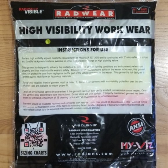 Radians SV22-2 Class 2 Safety Vest Medium NWT - Picture 6 of 6